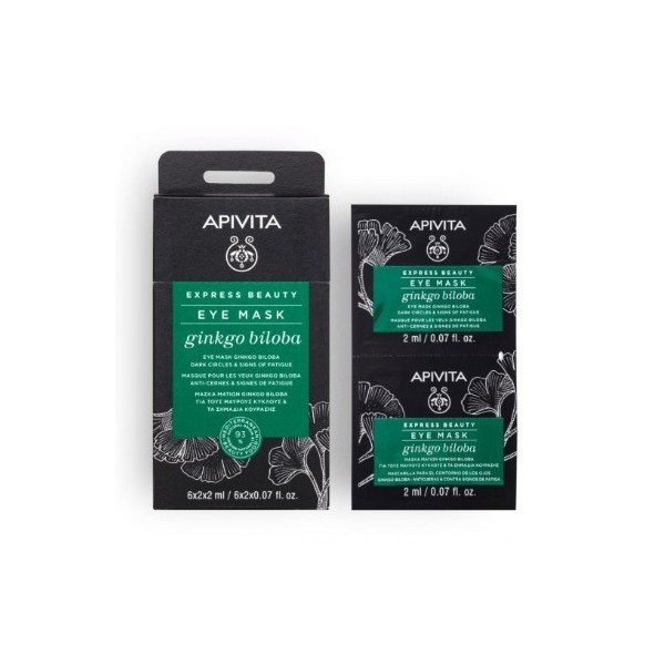 Apivita Express Beauty Mascarilla Facial Ojeras y Bolsas con Ginkgo Biloba 2 x 2ml