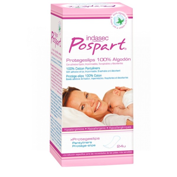 Indasec Pospart Protegeslips Algodón 24 uds