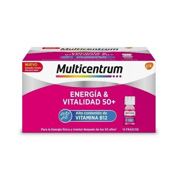 Multicentrum Energía y Vitalidad 50+ Sabor Frambuesa 7ml 15 Frascos