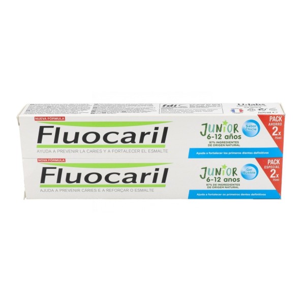 Fluocaril Junior 6-12 Años Sabor Chicle Duplo 2 x 75ml