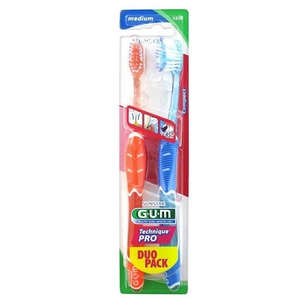 Gum Cepillo Dental Adulto 1528 Technique Pro Medio Pack Duo