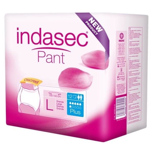 Indasec Discreet Pant Plus Talla Grande 12 uds