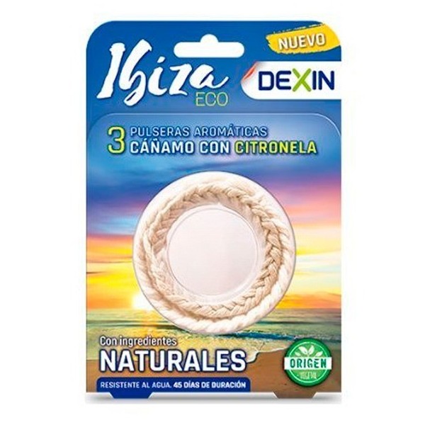 Dexin Pulsera Ibiza Eco Cañamo con Citronela 3 Unidades