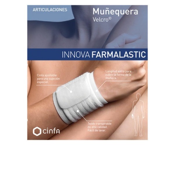 Farmalastic Innova Muñequera Velcro Blanca Talla P/M