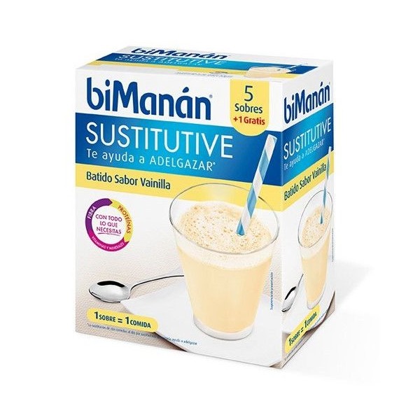 Bimanan Sustitutive Batido Sabor Vainilla 6 Sobres