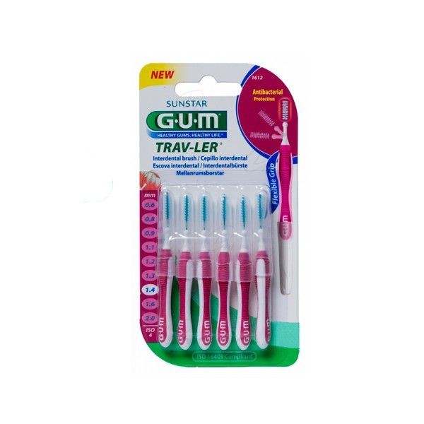 Gum Cepillo Interdental Cilindrico de Viaje 6uds