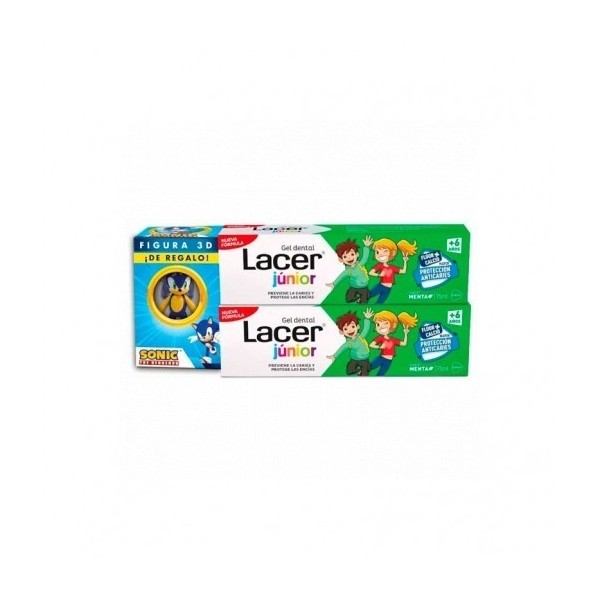 Lacer Junior Duplo Gel Dental Menta 75 ml