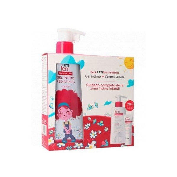Letifem Pack Gel Intimo Pediátrico 250 Ml + Crema Vulvar 30 Ml