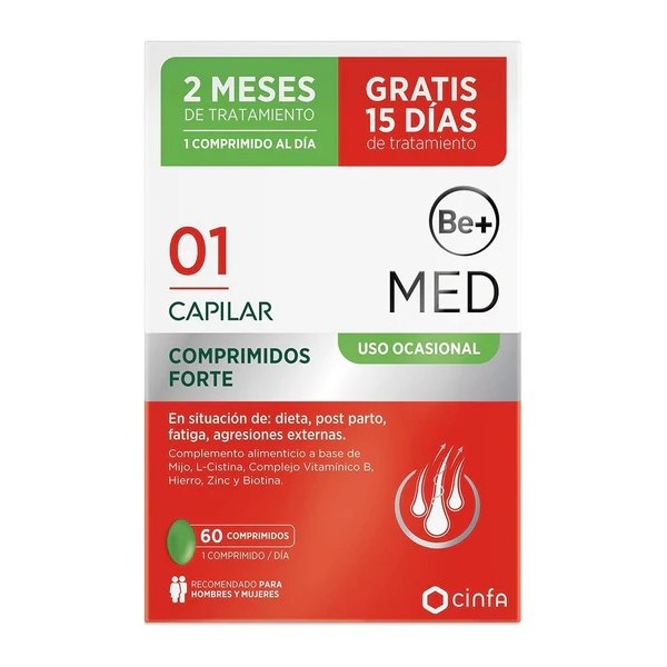 Cinfa Be+ Med Capilar Anticaida Uso Ocasional Forte 60 Comprimidos
