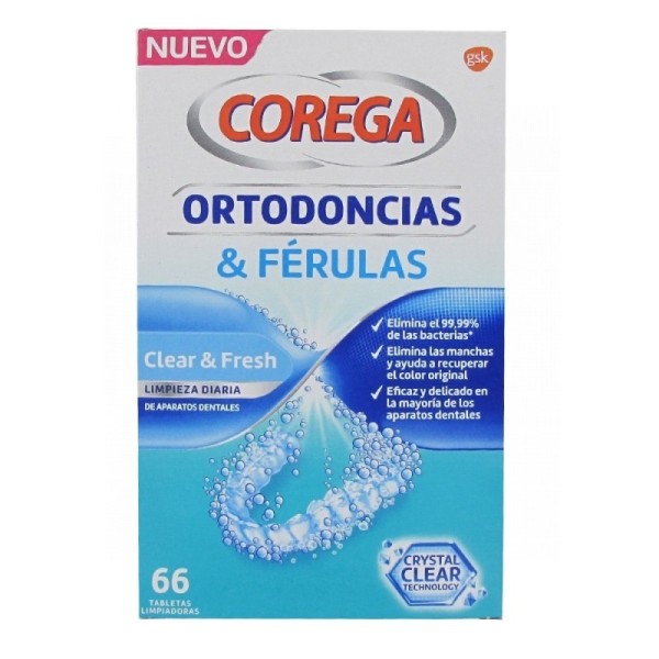 Corega Ortodoncias y Férulas 66 Tabletas