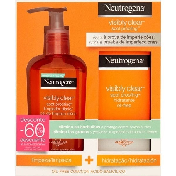 Neutrogena Visibly Clear Spot Crema Hidratante 50ml + Gel Limpiador Oil Free 200ml