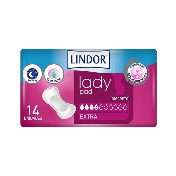 Lindor Lady Pad Extra 4 gotas 14 ud