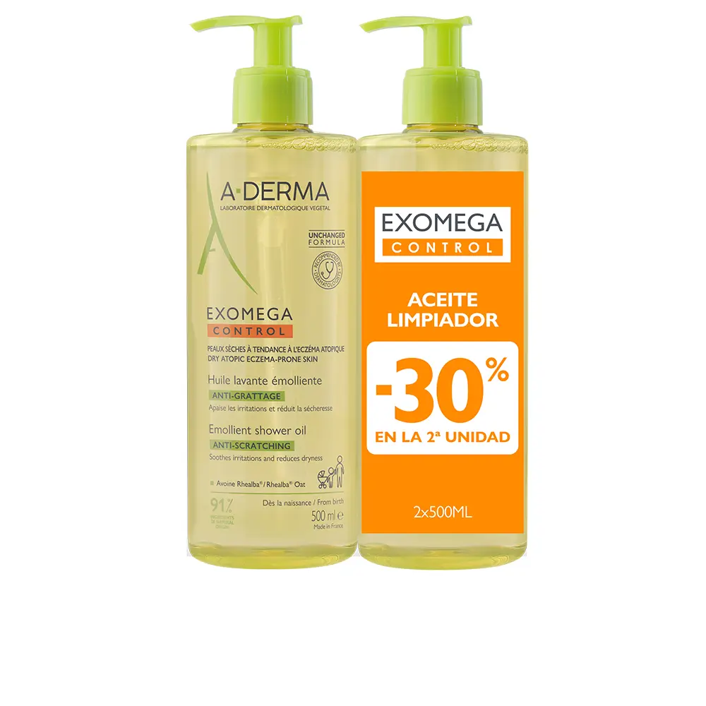 A-Derma Exomega Control Aceite Ducha Emoliente 2x500ml